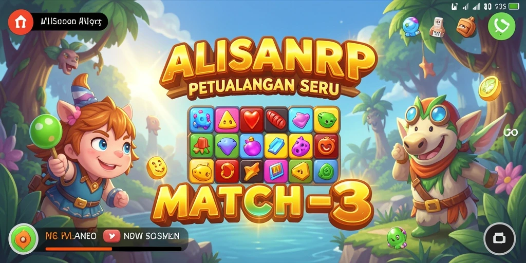Tangkapan layar gameplay seru ALISANRP dengan aksi Match-3 yang menarik.