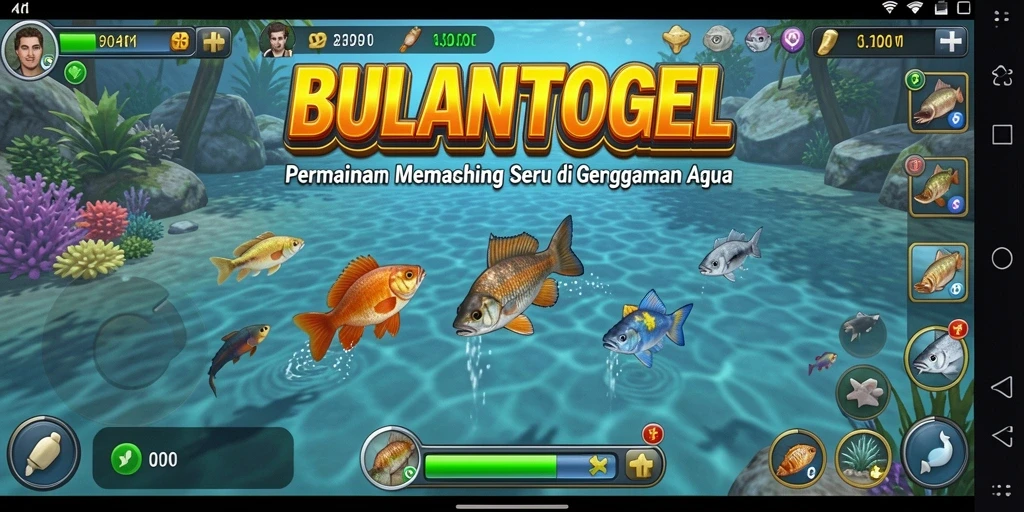 Gameplay memancing dalam BULANTOGEL yang seru dan menantang.