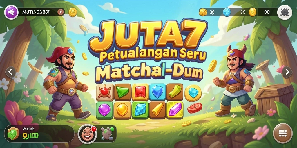 Tampilan menarik dari gameplay seru JUTA7 dalam Match-3.