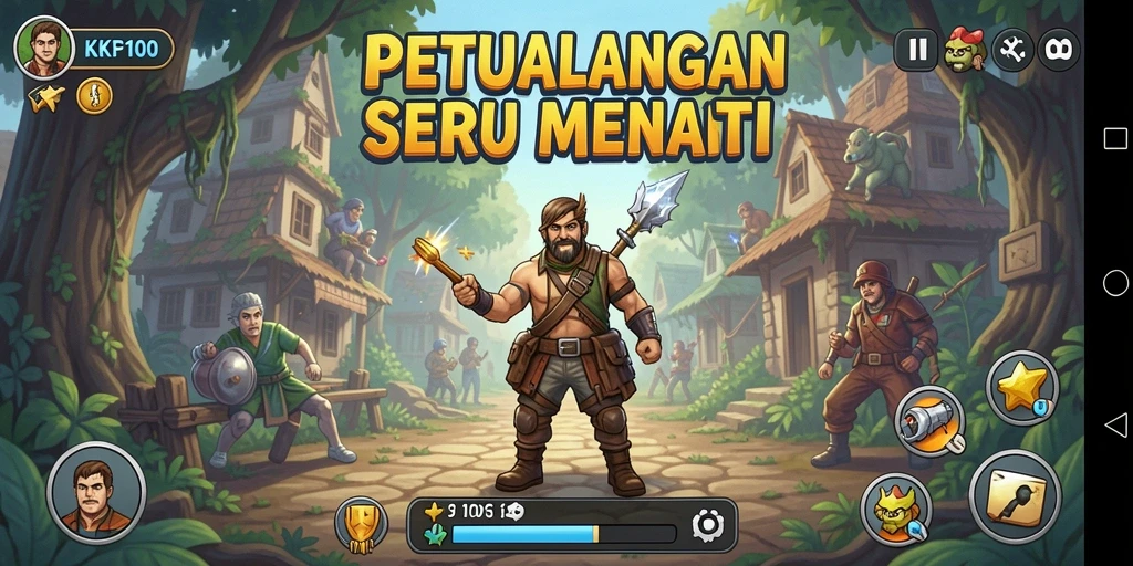 Tampilan gameplay seru KPK100 yang menampilkan petualangan mendebarkan.