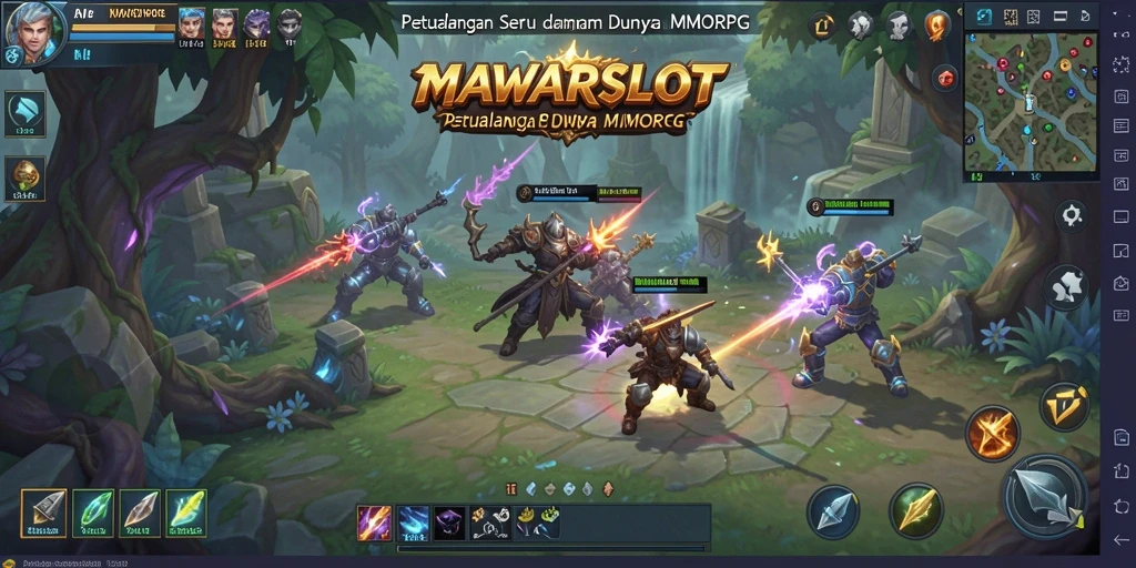 Screenshot utama MAWARSLOT menampilkan aksi seru dalam dunia MMORPG.