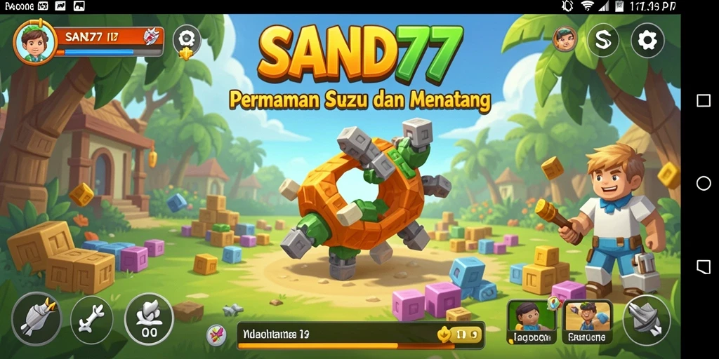 Screenshot gameplay SAND77 menampilkan teka-teki yang memukau.